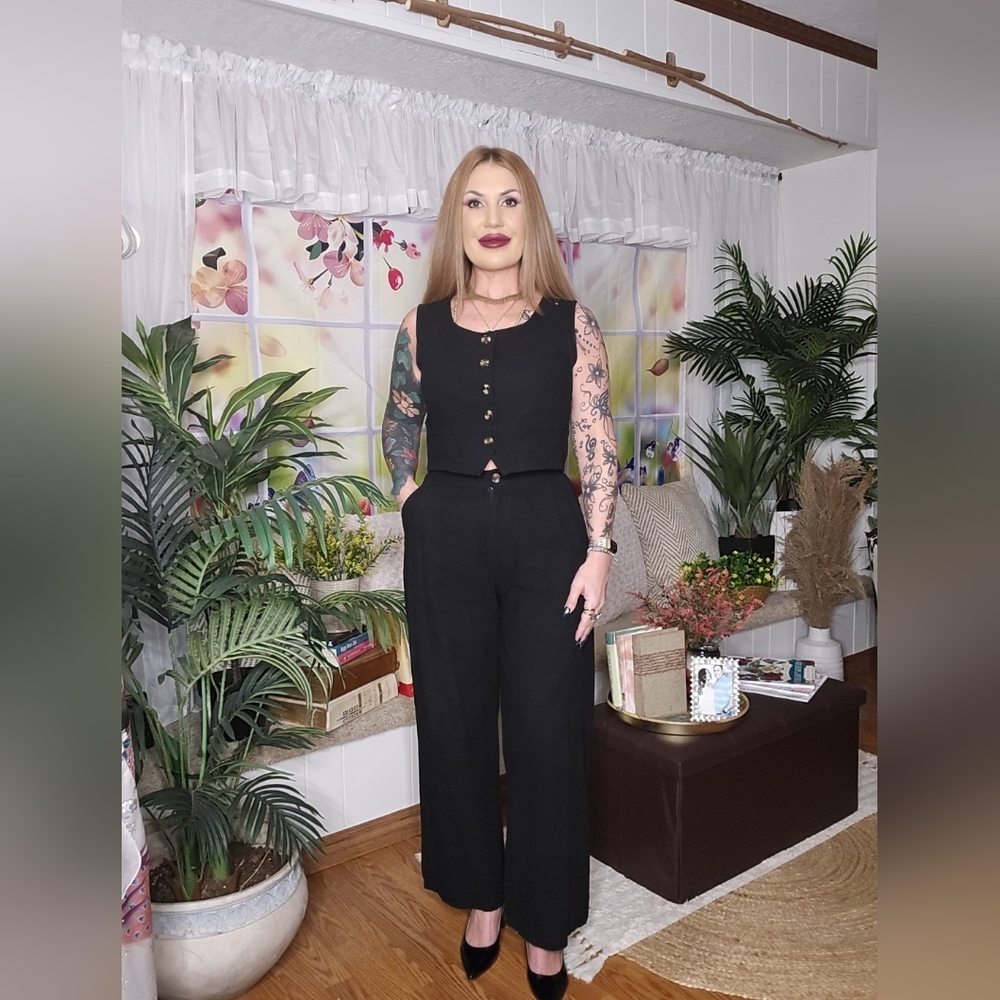 Black Vest & Pants Set